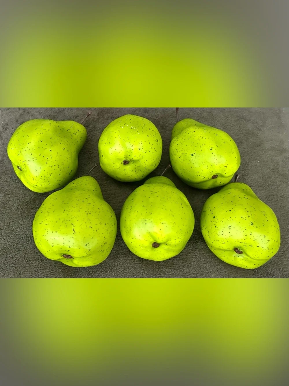Decorative Green Speckled Pears - Set of 6